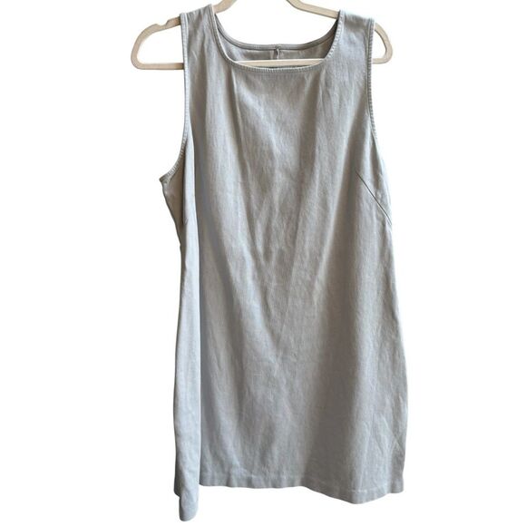 Everlane The Dream 90s Shift Dress Mini Short Sleeveless Neutral Gray Size L - Picture 2 of 4